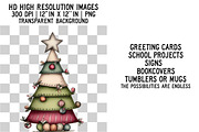 Whimsical Christmas Tree Clipart, an Illustration by Craft Nest (Thumbnail 3 of 6)