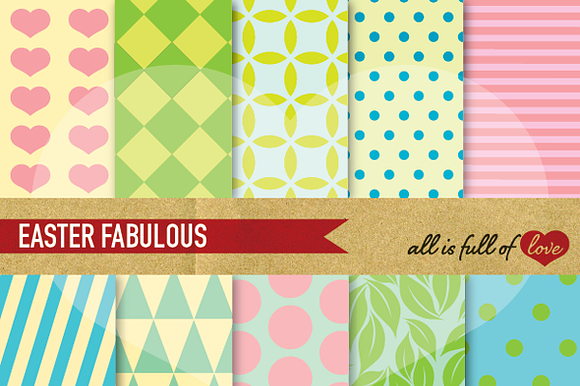 Easter Scrapbook Pattern Pastel preview 2