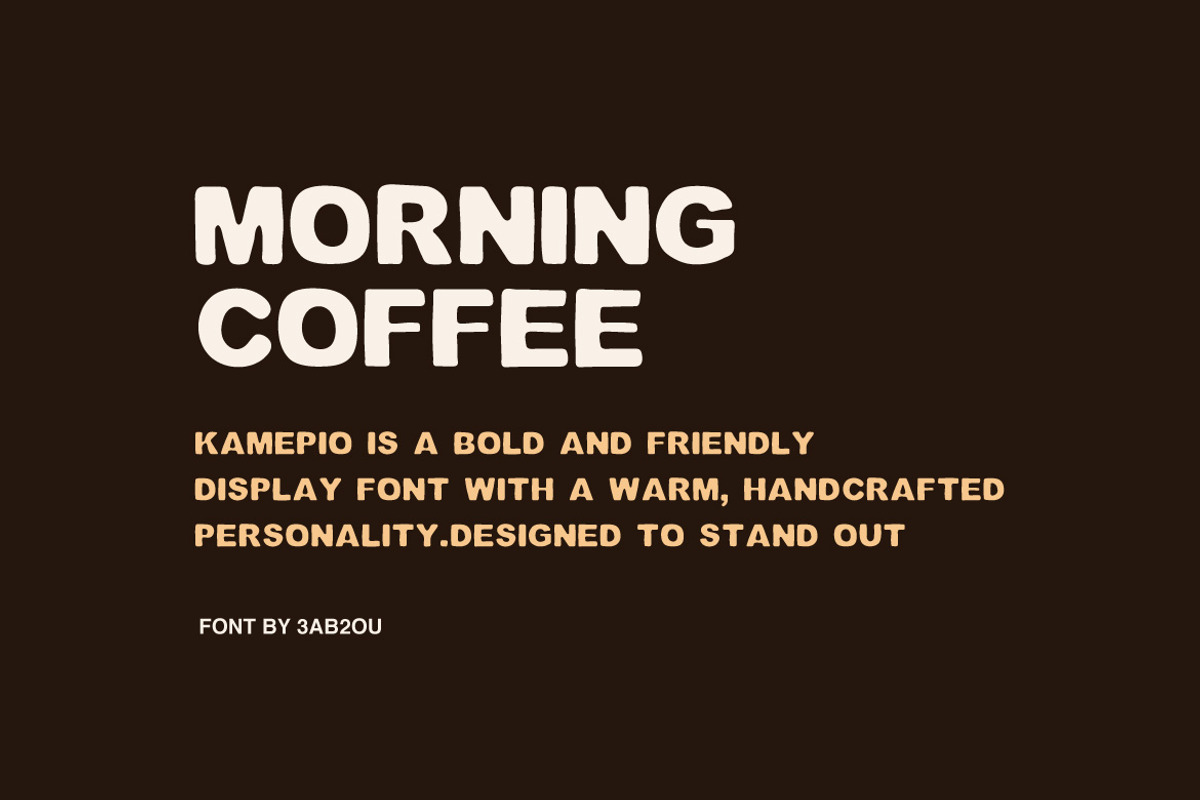 Kamepio -Bold Display Font, a Sans Serif Font by 3ab2ou (Photo 3 of 5)