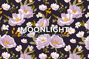 Moonlight Floral seamless patterns, a Pattern Graphic by AnnArt (Thumbnail 1 of 8)