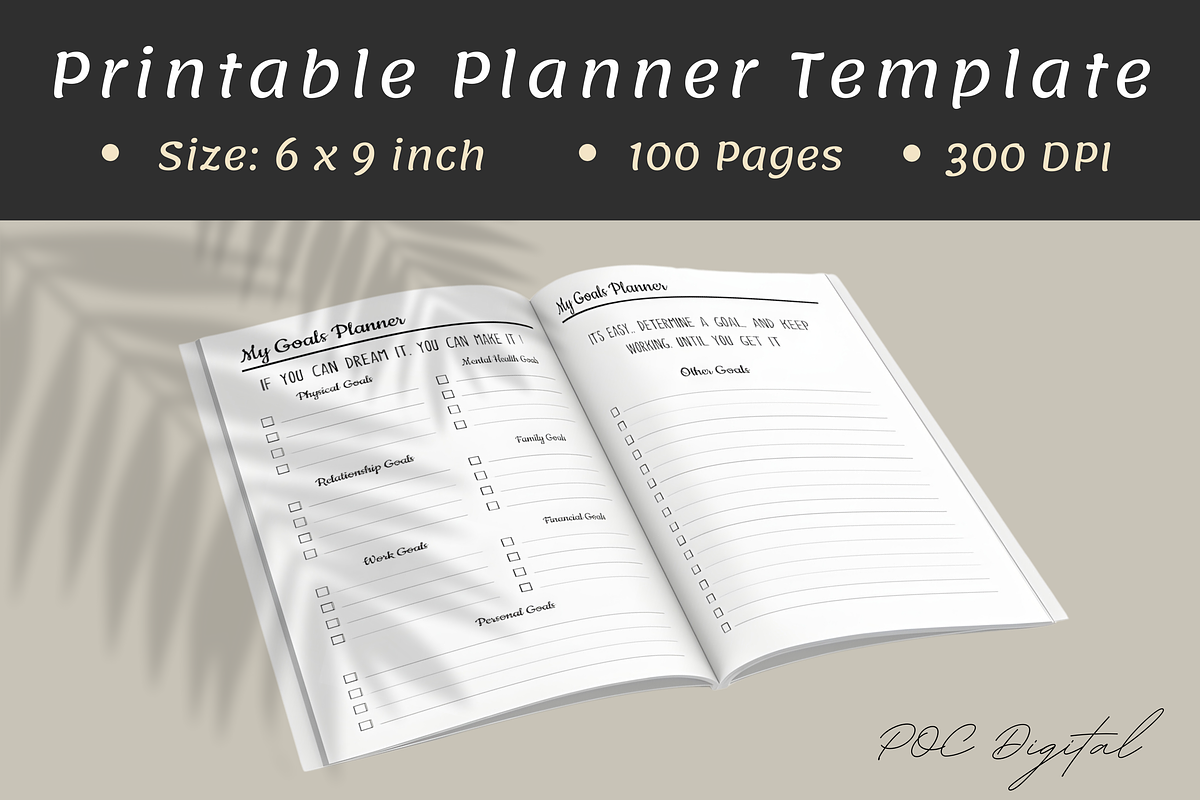 My Goal Setting Planner Template, a Print Template by POC Digital (Photo 2 of 4)