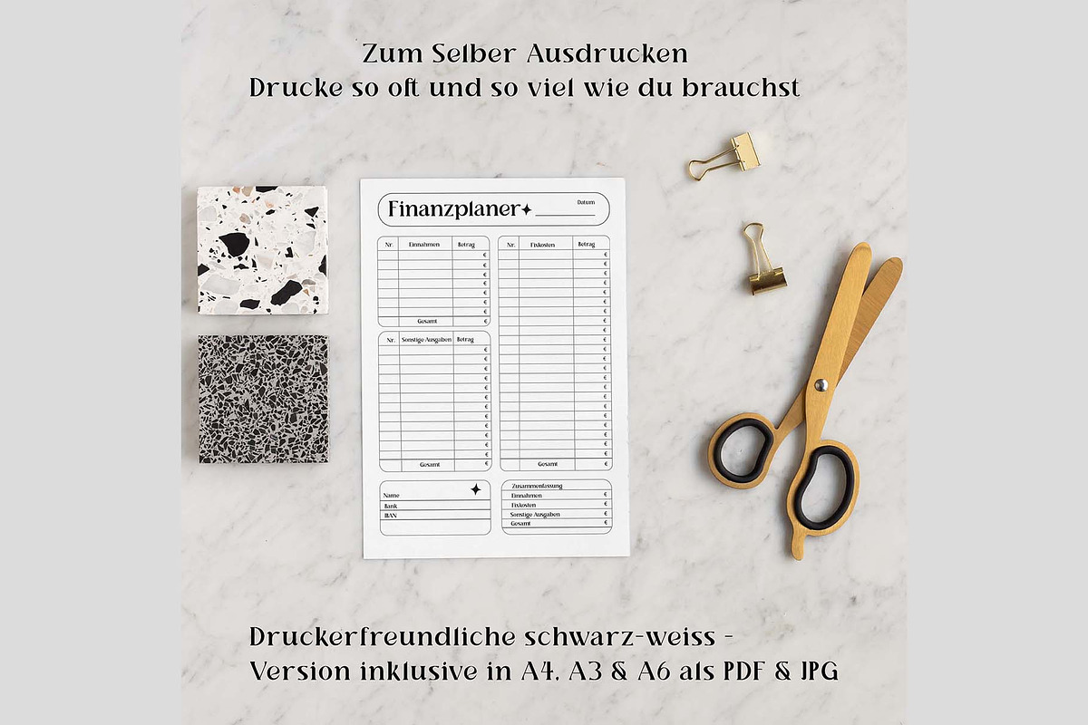 Finanzplaner German PDF JPG A4 A3 A6, a Stationery Template by EdeniaArtStudio (Photo 5 of 6)