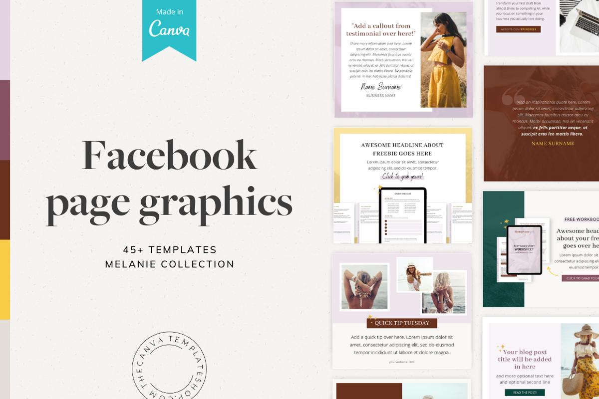Melanie Facebook Page Templates, a Social Media Template by The Canva Template Shop (Photo 1 of 5)