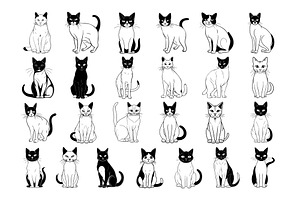 50 Cats Procreate Stamps Brushes