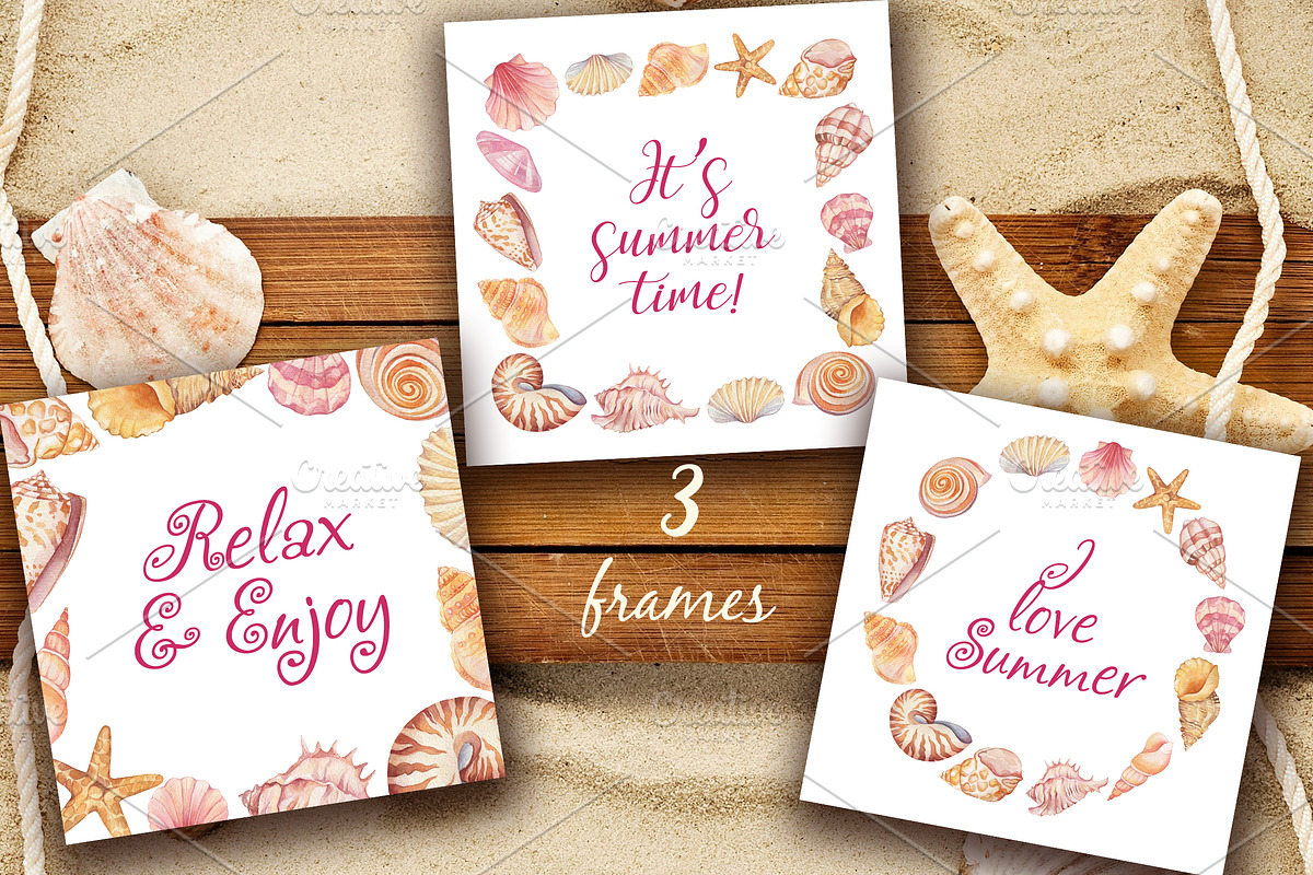 Watercolor Seashells, an Illustration by Irina Diasli (Photo 5 of 9)