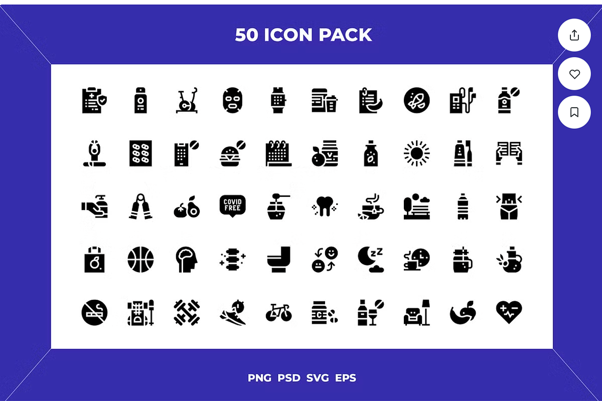Healthy lifestyle icons, an Outline Icon by Wencory (Photo 2 of 2)