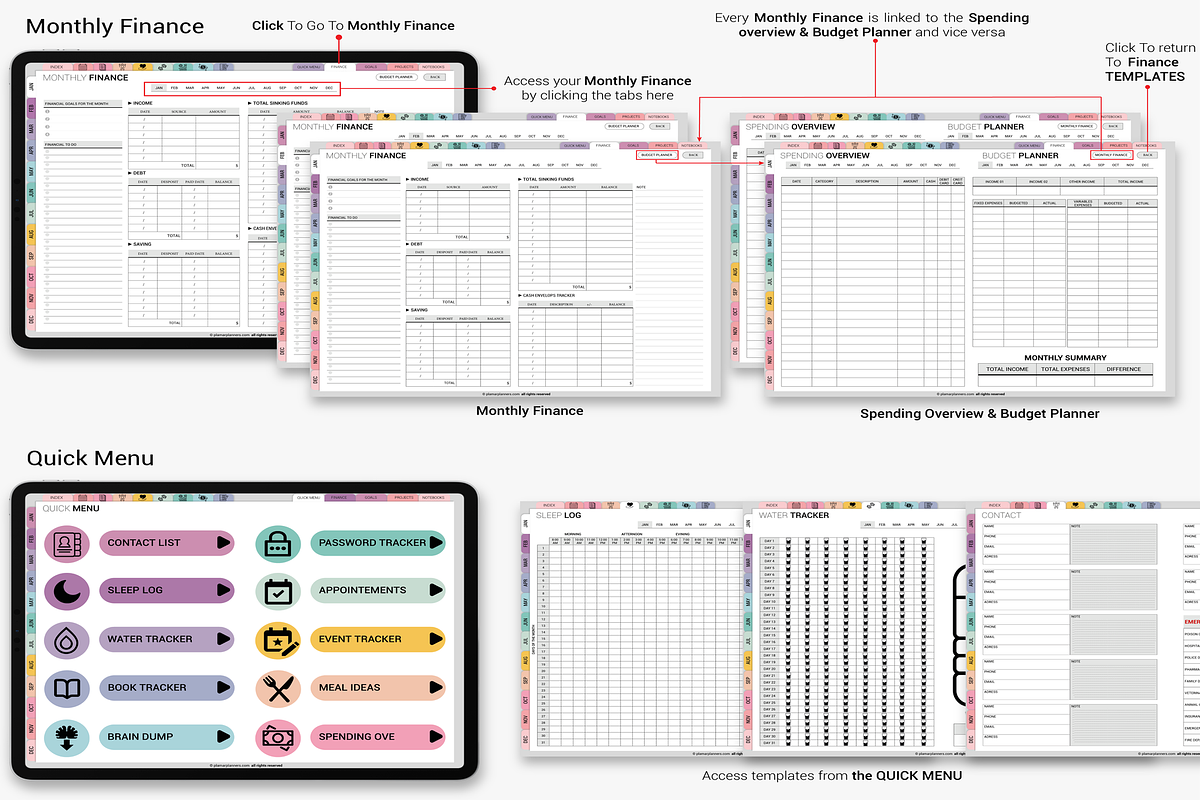 Vibrant Rainbow Digital Planner 2025, a Templates & Theme by Plamarplanners (Photo 5 of 11)