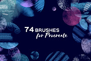 74 PROCREATE BRUSHES, a Brush Add-On by Masherdraws (Thumbnail 1 of 4)
