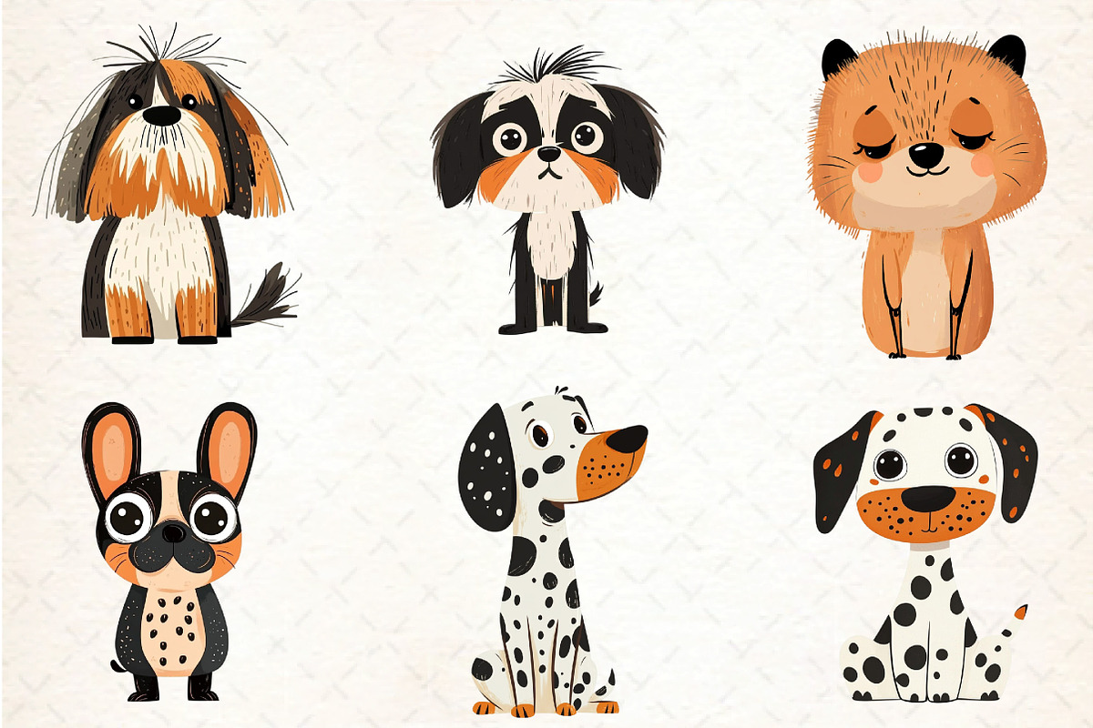 Quirky Dogs Hand-drawn Clipart Png, an Illustration by DreamCafeArt (Photo 6 of 8)