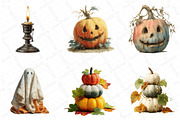 Watercolor Neutral Halloween Clipart, an Illustration by DreamPrint404 (Thumbnail 2 of 5)