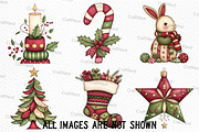 Cute Christmas Clipart Bundle, an Illustration by Craft Nest (Thumbnail 5 of 6)