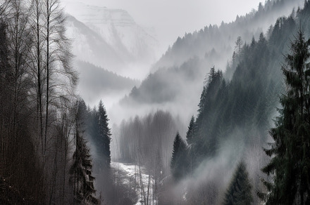 Misty mountain landscape stock photo, a Nature Photo by Virgo Studio