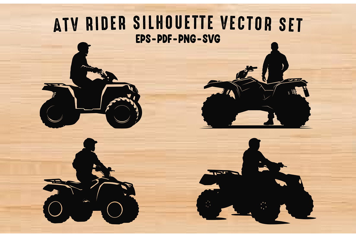 Pilot Riding Atv Silhouettes SVG Set, a Transportation Illustration by Gfx Expert Team (Photo 1 of 3)