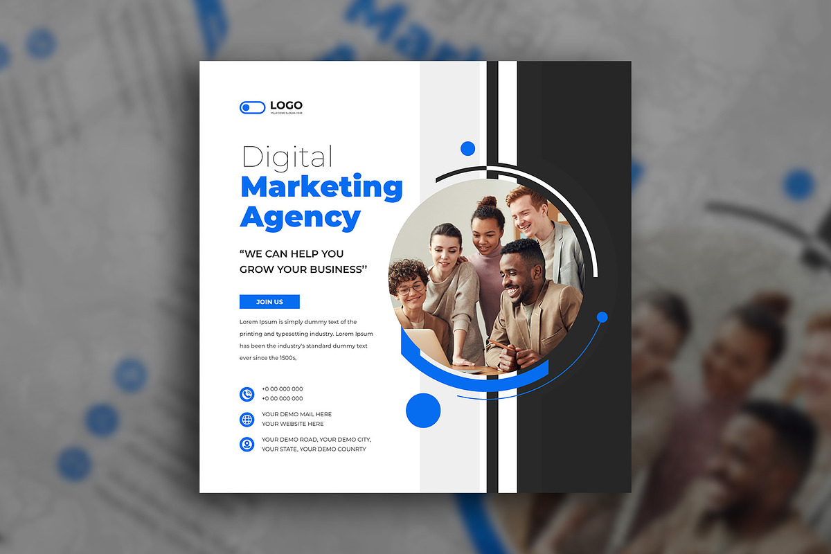 Marketing agency social media post, a Social Media Template by Tanmoy Topu (Photo 4 of 6)