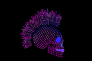 Punk Skull Purple Dots