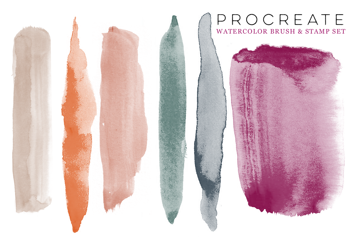 Procreate Watercolor Brush & Stamps, a Brush Add-On by CC CREATIVE CO (Photo 11 of 21)