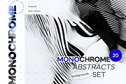 Monochrome Abstracts Backgrounds Set, a Background Graphic by Lumeno (Thumbnail 1 of 4)