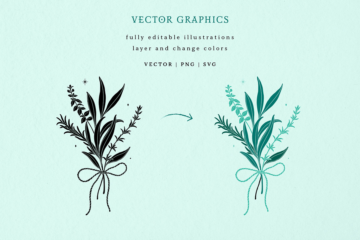 Mystic Garden Vector Illustrations, a Seasonal Illustration by rouxsupplyco (Photo 8 of 11)