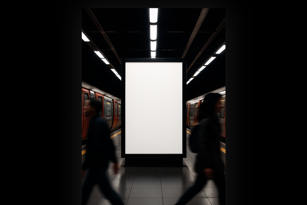 Metro Station Banner Mockup PSD, an Advertising Mockup by MD.HAMZA.DESIGNS (Photo 2 of 2)