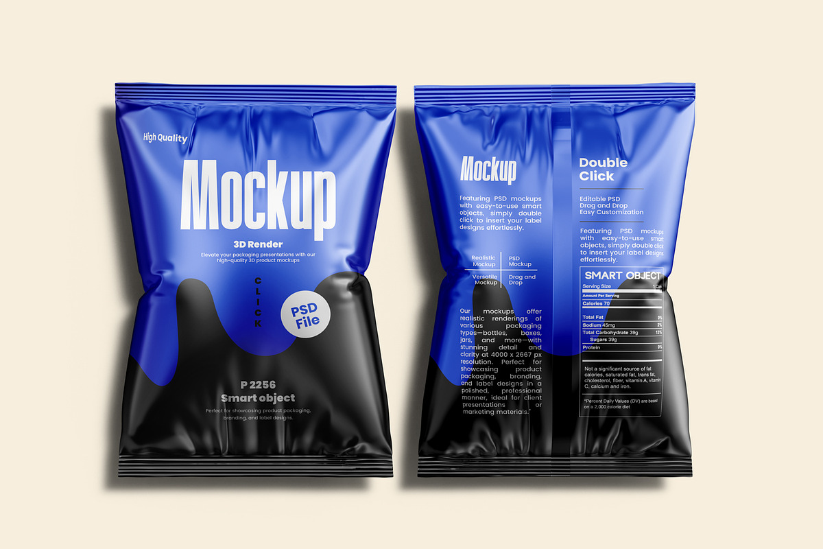 High Quality Snack Bag Mockup, a Packaging Mockup by Ram Studio LLC (Photo 12 of 12)