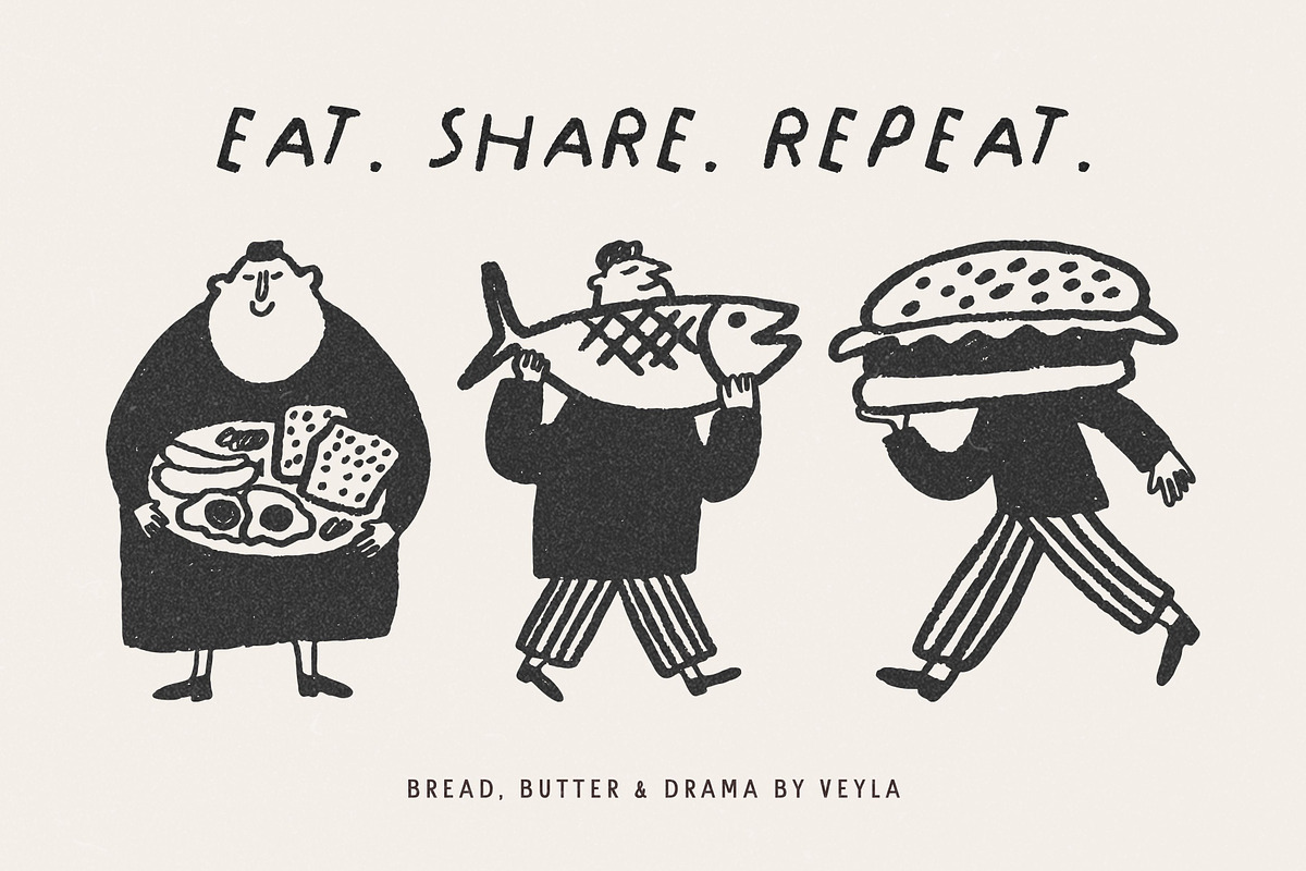 Food, Plates & People: 50 Characters, a Food Illustration by Veyla (Photo 4 of 14)