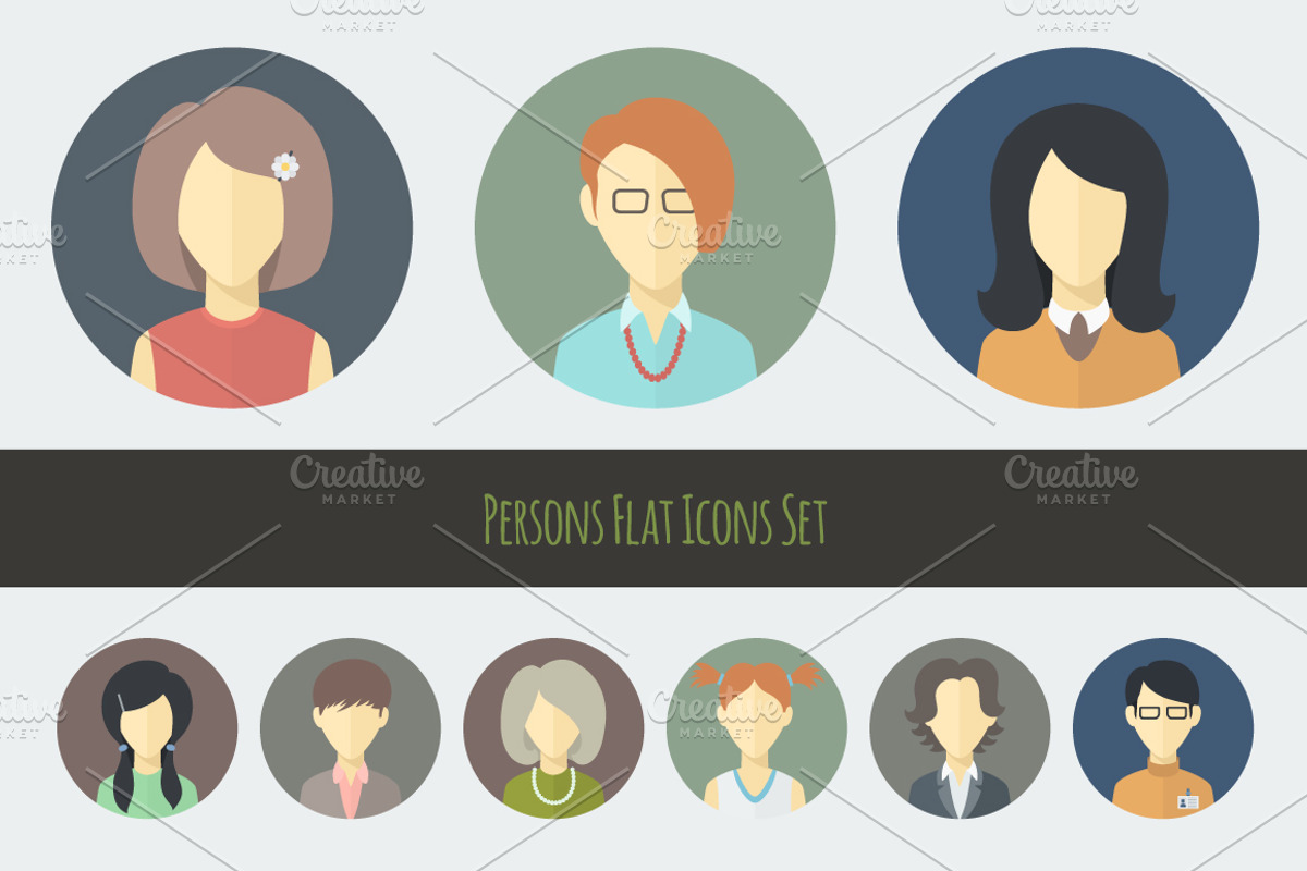 Flat Persons Icons Set 2, an Icon by Alex Serada (Photo 3 of 5)