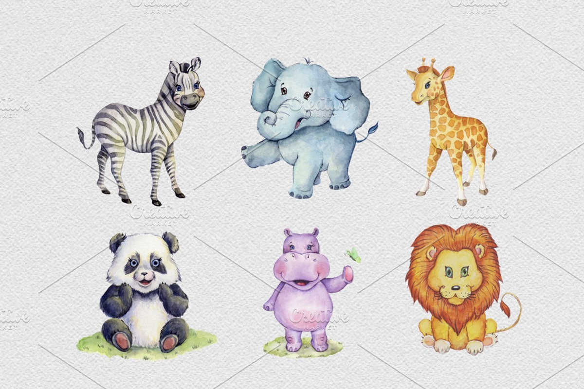 Happy Animals Clipart Images, an Animal Illustration by Whimseez (Photo 4 of 4)