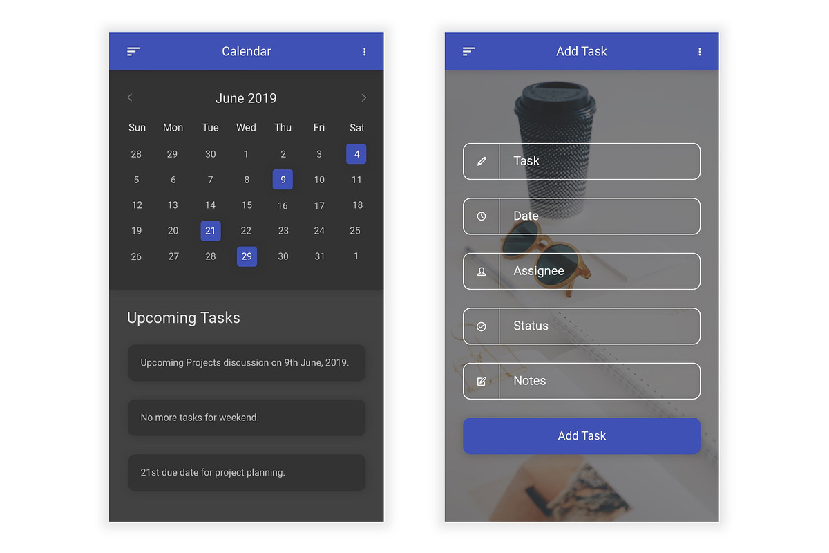 Daily Task Management Sketch UI Kit, an UI Kit Template by themelove