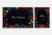 Floral christmas framed cards, a Decorative Illustration by Good Studio (Thumbnail 2 of 19)