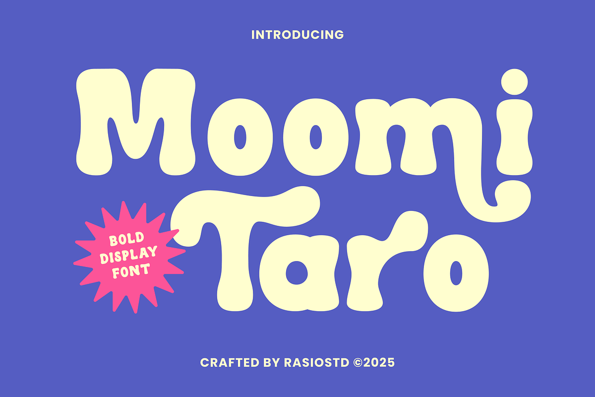 Moomi Taro Playful Display Font, a Sans Serif Font by Rasio Studio (Photo 1 of 9)