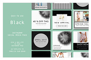 Instagram template - Black spring, a Social Media Template by AtelierCartouche (Thumbnail 1 of 5)