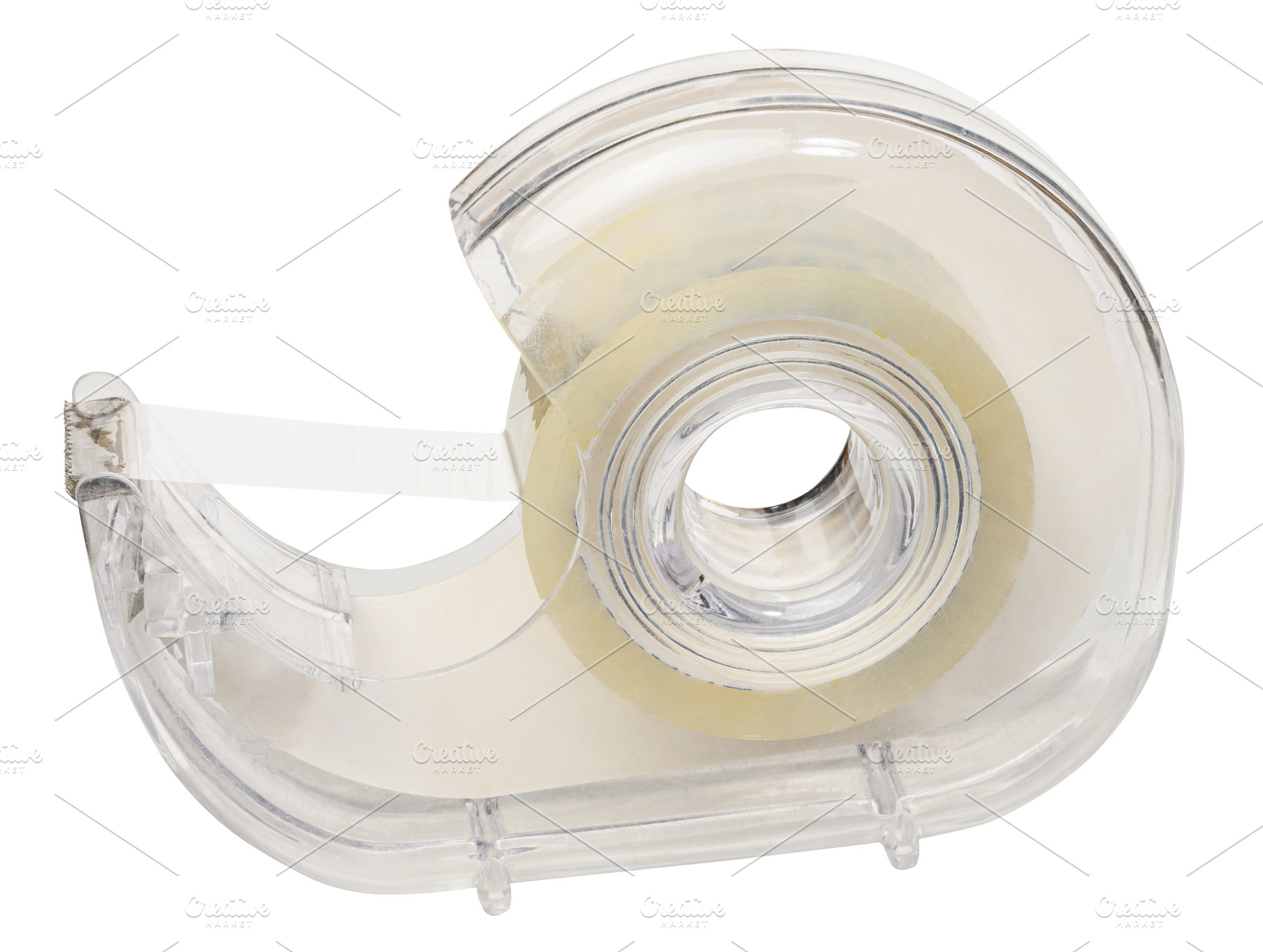 A roll of clear adhesive tape in a plastic dispenser, a Business Photo by ndanko