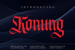 Konung Display Gothic Font, a Blackletter Font by vatesdesign