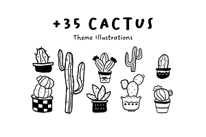 35+ Cactus Set Illustrations, an Object Illustration by The Journey Atelier
