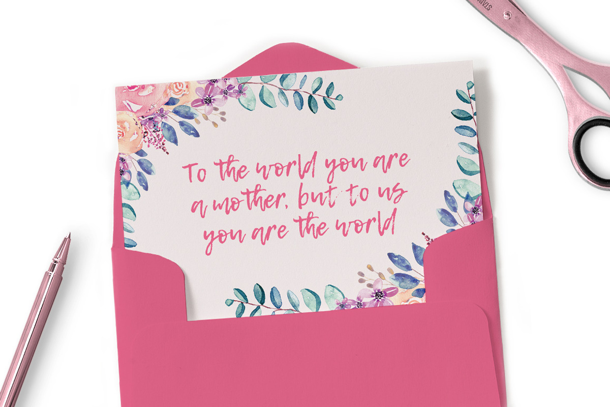 Mother's Day Card Template + BONUS, a Card Template by ClementineCreative (Photo 2 of 5)