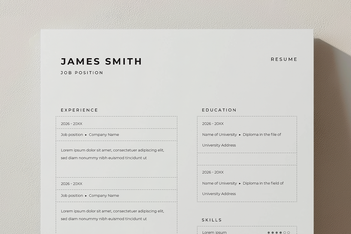Minimal CV in A4 / Us letter Size, a Resume Template by Filip Studio (Photo 1 of 4)