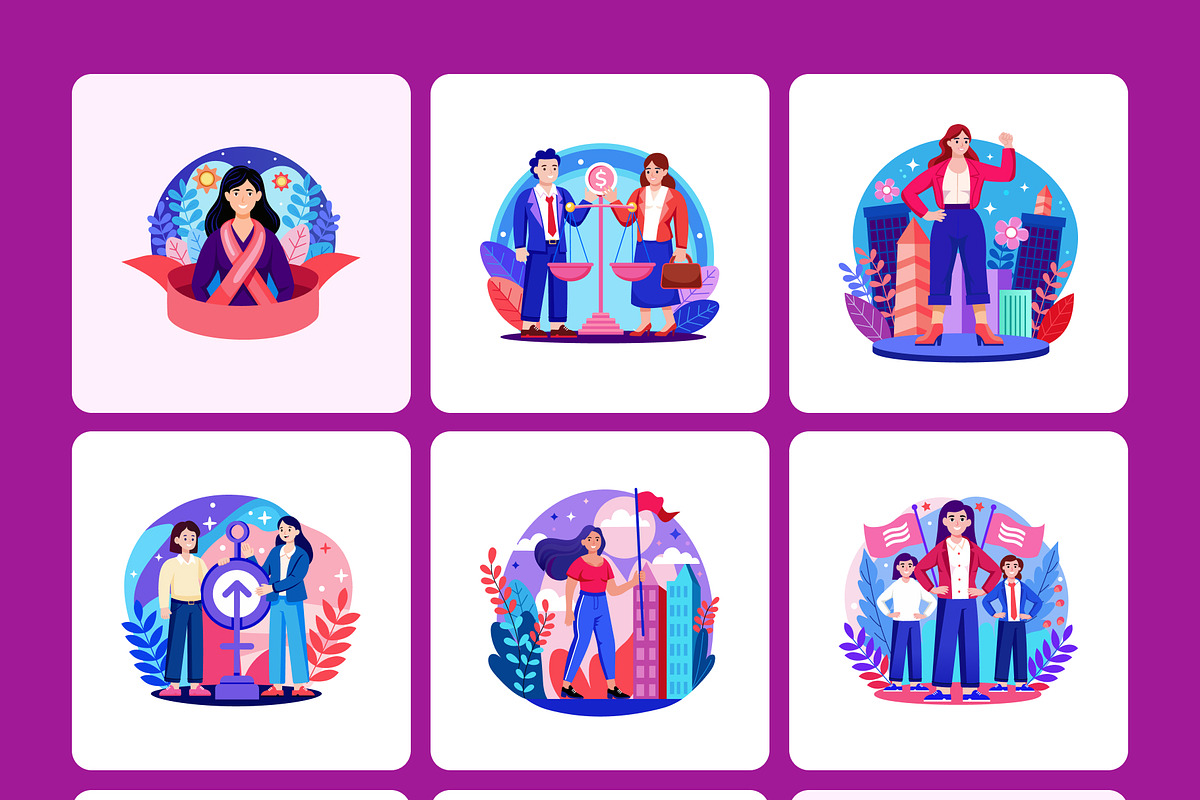 Women Day Illustrations Set, a Person Illustration by Brickclay (Photo 10 of 13)