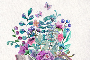 Flowers and books