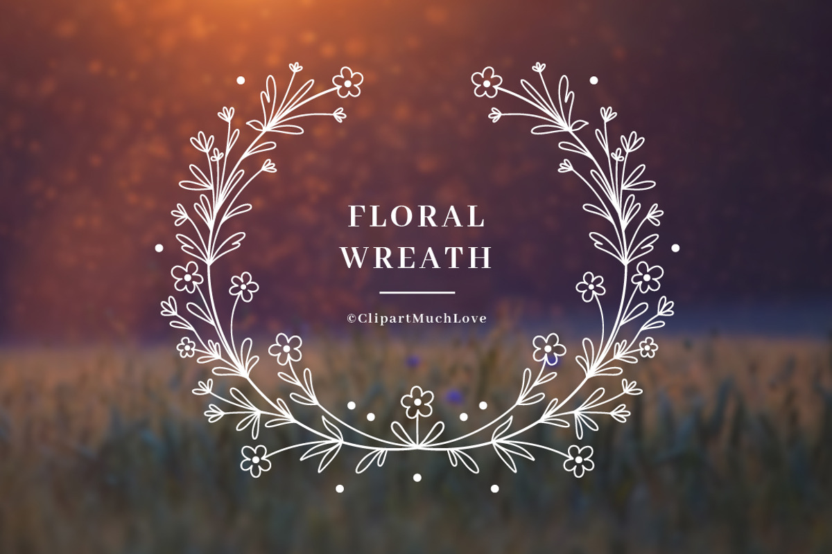 Floral wreath svg, Wildflower wreath, an Illustration by ClipartMuchLove (Photo 5 of 7)
