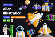 3D Alien Illustration, an Object 3D Model by SLAB! Design (Thumbnail 1 of 4)