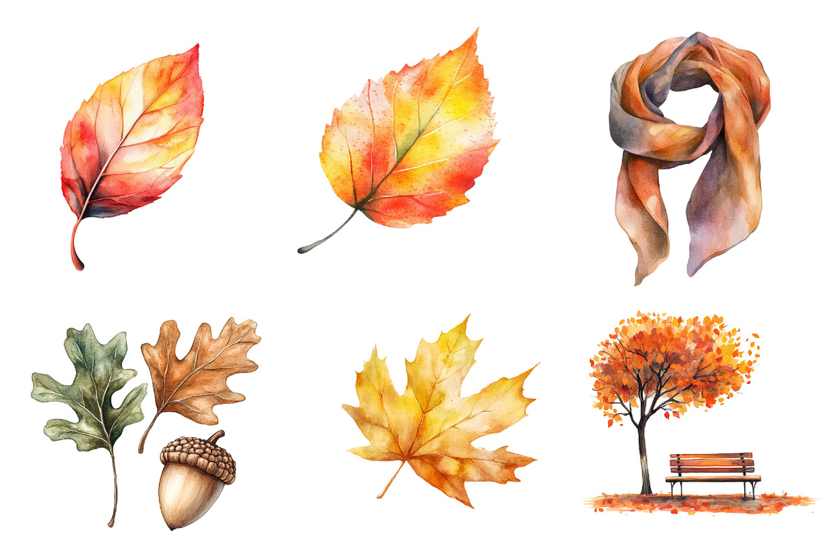 Serene Autumn Day Clipart, an Illustration by CreationArt (Photo 3 of 5)