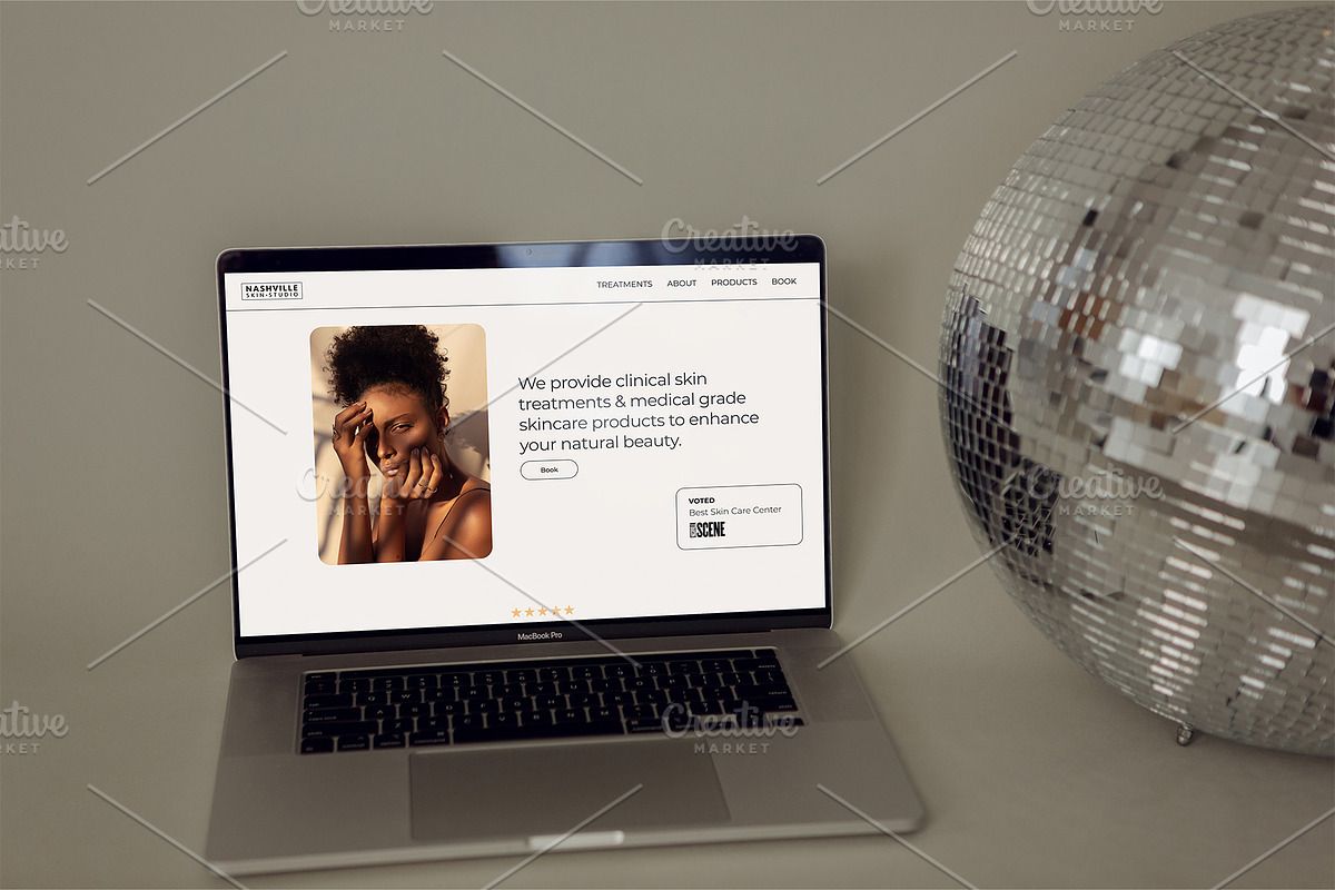 Laptop Mockup Disco Ball | Libra 006, a Device Mockup by TaroDesignCo