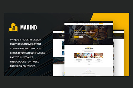 MADIND - Construction Template, a HTML Template by THESOFTKING