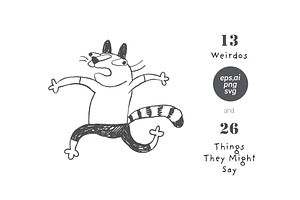 Weird Cat Comic Prints, an Illustration by Anastasiya Klempach