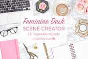 Feminine Desk Scene Creator, a Product Mockup by Pixomize (Thumbnail 1 of 6)