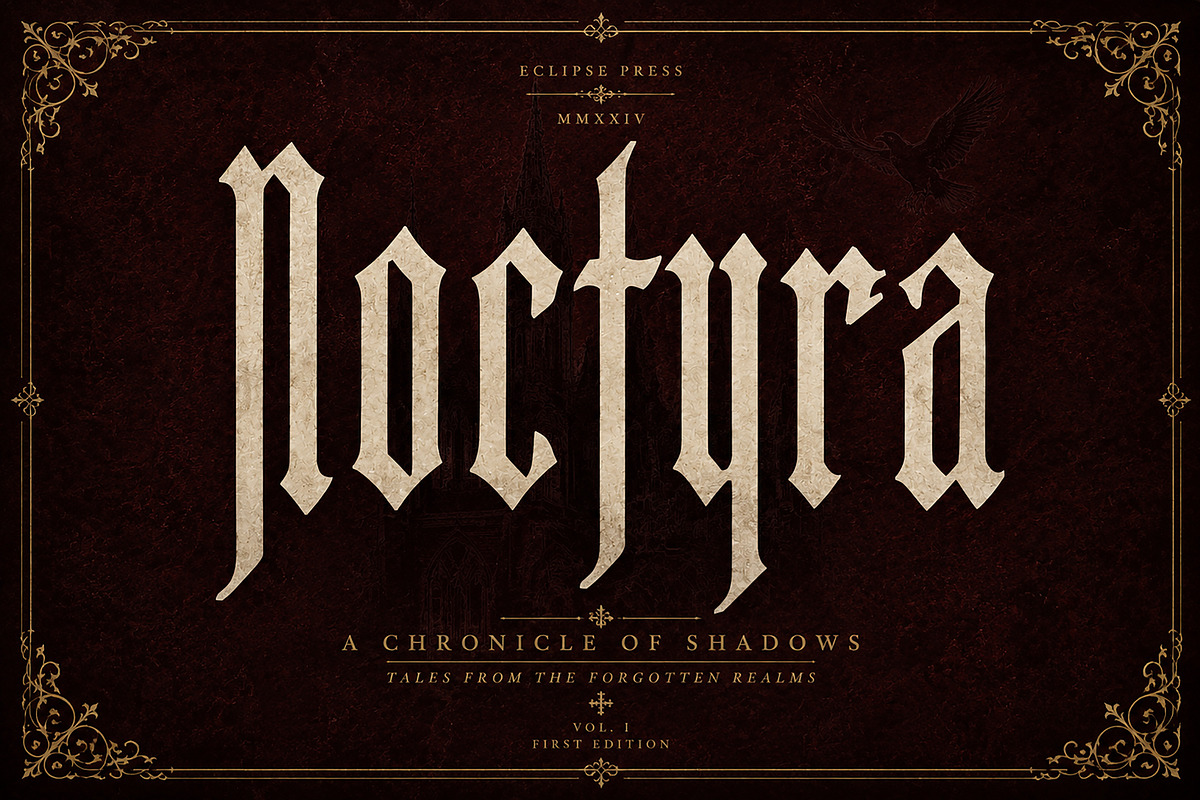 Noctyra - Blackletter, a Blackletter Font by Wow Magic (Photo 2 of 4)