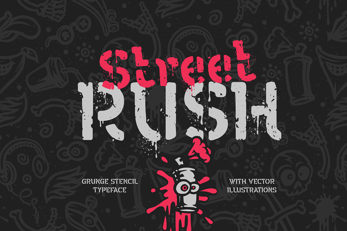 Street Rush font & graphics, a Sans Serif Font by Gleb Guralnyk (Photo 1 of 9)