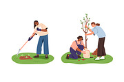 People planting trees in garden set, a Person Illustration by Good Studio (Thumbnail 4 of 4)