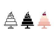 Cherry Cake Stand Vector Art, a Solid Icon by Artonix (Thumbnail 2 of 2)