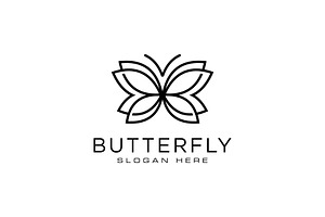 Butterfly Logo Set Animals